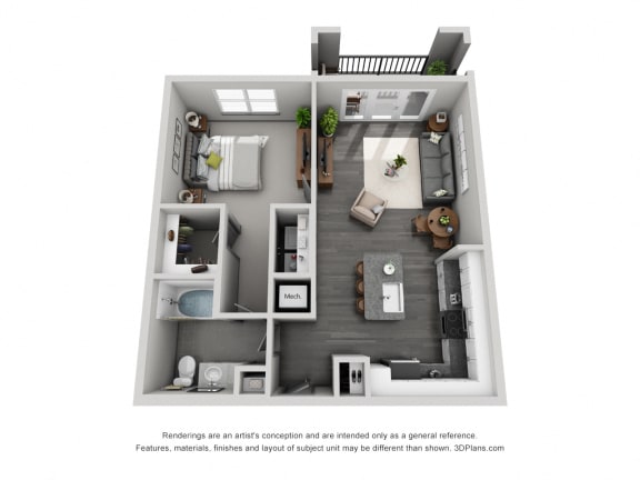 1e10 Floor Plan 1e10 Floor Plan at 1400 Chestnut, Chattanooga, TN, 37402