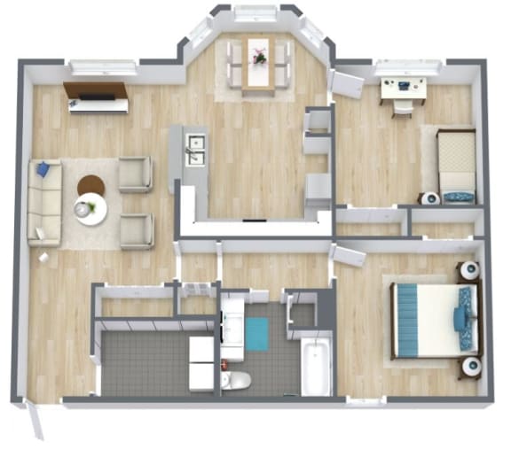 PRO TIP! Convert this floor plan into a 1-bedroom with a home office!