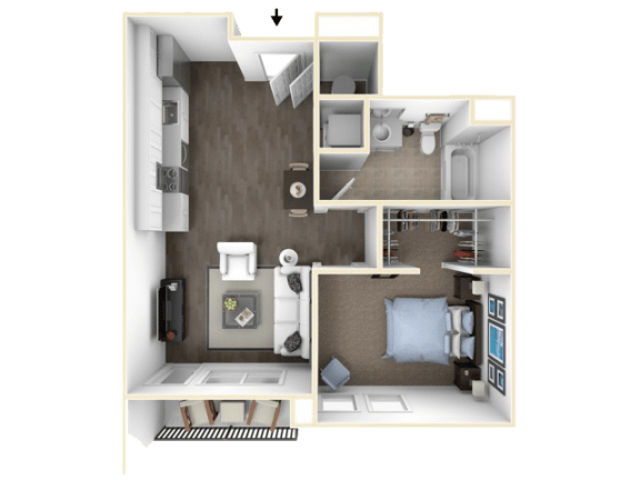 1 bedroom 1 bath A at Link Apartments® Canvas, Atlanta, GA, 30312