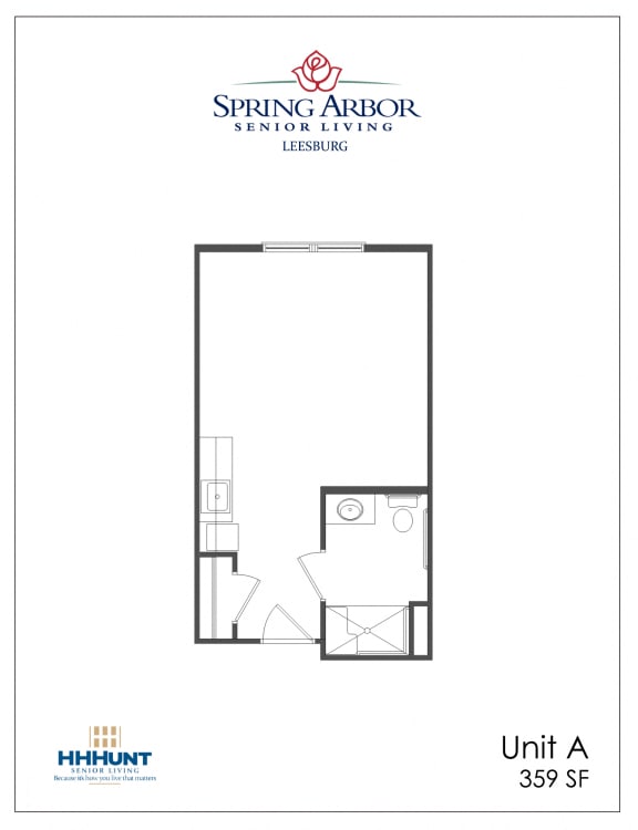 Floor Plan  Starting from 359 Square-Foot LB_A Floor Plan at Spring Arbor of Leesburg, Virginia, 20176-2062