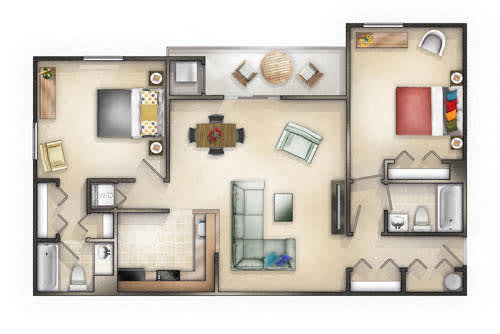 Floor plan at The Cloisters, DC, 20017