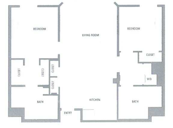 2 bedroom floor plan | Aventine Apartments Hercules CA