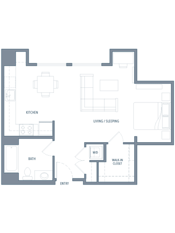 Studio floor plan | Aventine Apartments Hercules CA