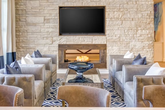 Fireplace Lounge With Shuffleboard at The Bluestone Apartments, South Carolina, 29910