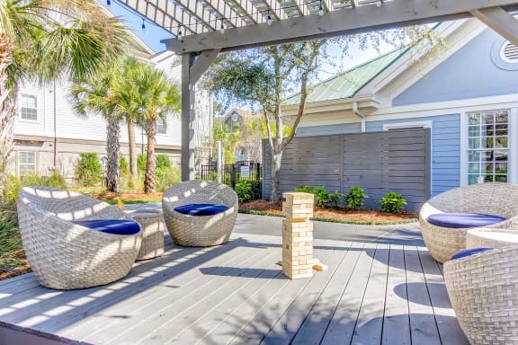 Courtyard Patio With Ample Sitting at The Bluestone Apartments, Bluffton, South Carolina