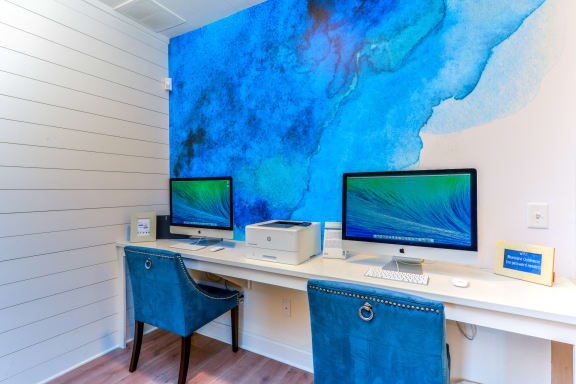 Business Center With Computers at The Bluestone Apartments, Bluffton, 29910