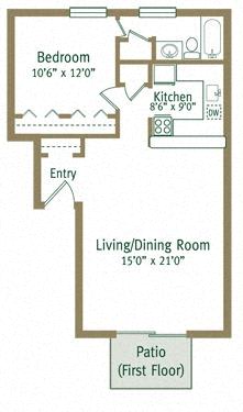 Cornwall Floor Plan at Greenwich Commons Apartment Homes, Florida
