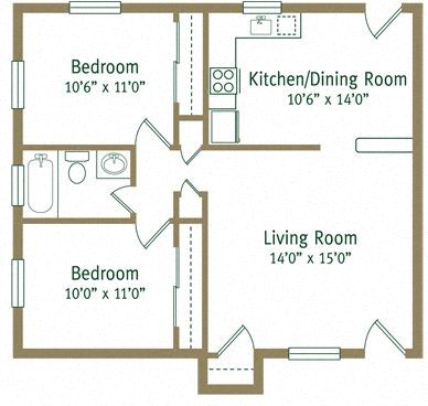 Devon Floor Plan at Greenwich Commons Apartment Homes, Florida, 33613