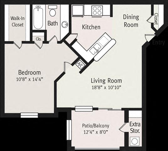 Sago Floor Plan at Hidden Palms Apartment Homes, Florida, 33613
