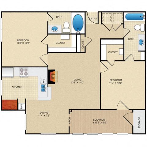 2 bedroom, 2 bathroom at The Clairborne Apartment Homes, Grand Prairie