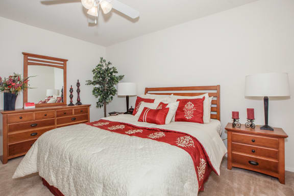 Private Master Bedroom at Louisburg Square Apartments & Townhomes, Overland Park, KS, 66212