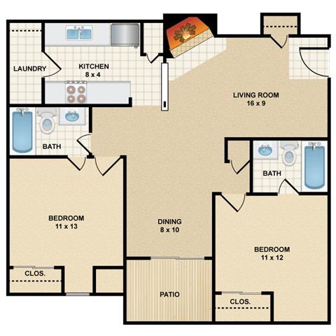 2 bedroom, 2 bathroom at Wind River Lodge, Kansas, 66219