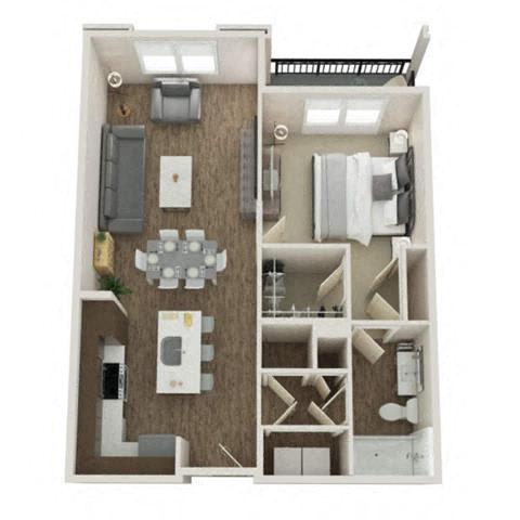 KINGSBURY Floor Plan at Pointe at Prosperity Village Apartments, North Carolina