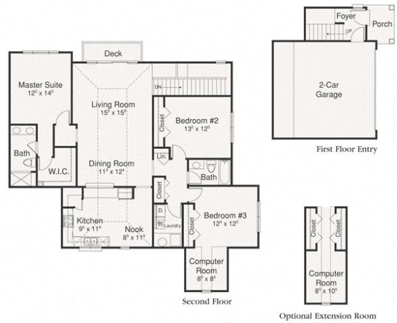 Chesterbrooke Floor Plan at Brandywine Apartments, West Bloomfield, Michigan