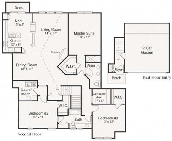 Longwood Floor Plan at Brandywine Apartments, Michigan, 48322