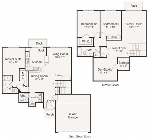 Wilmington Floor Plan at Brandywine Apartments, West Bloomfield, Michigan