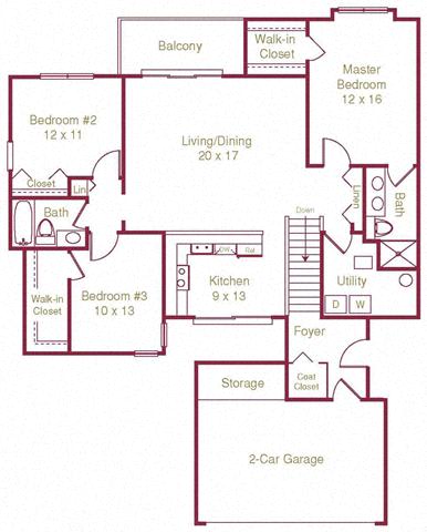 The Davenport Floor Plan The Davenport Floor Plan at Briarcliff Village, Commerce Township, MI, 48390