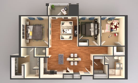 image of 3 bedroom floor plan at Upscale Living at the Grand off 45th, Fargo, ND