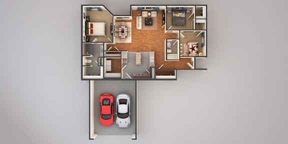 three bedroom two bathroom floor plan