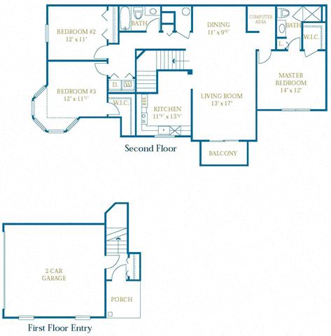The Bristol 3  Bed   2  Bath   1,493 Sq. Ft. Floor Plan at Turnbury Park, Michigan