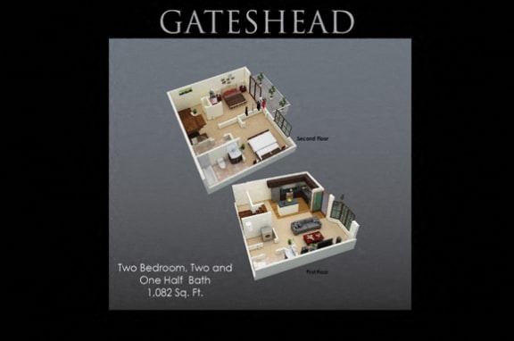 Gateshead Floor Plan at Fenwyck Manor Apartments, Virginia, 23320