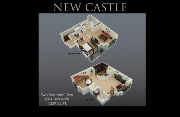 Floor Plan  NewCastle Floor Plan at Fenwyck Manor Apartments, Chesapeake, VA, 23320