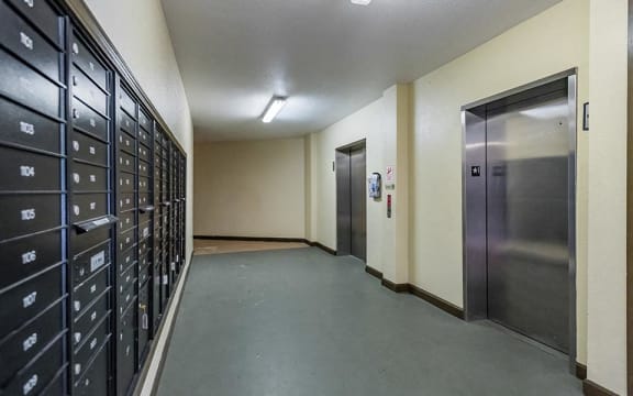 mailboxes and elevators