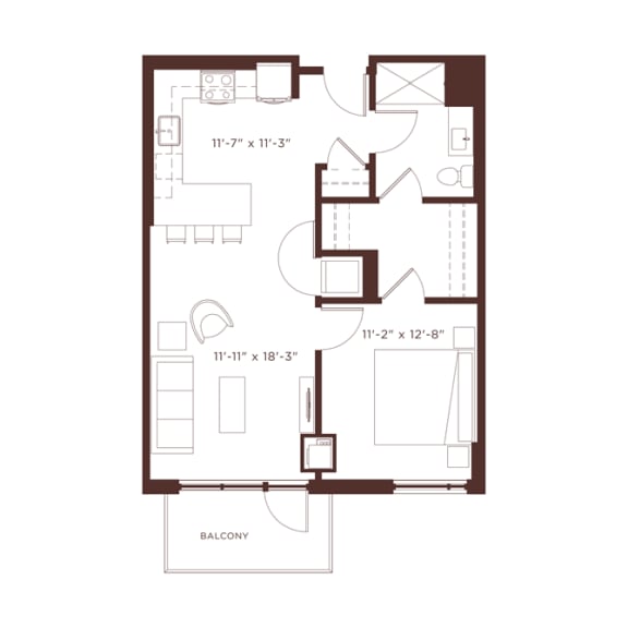 a2b Floorplan a2b Floorplan at North+Vine, Chicago, 60610