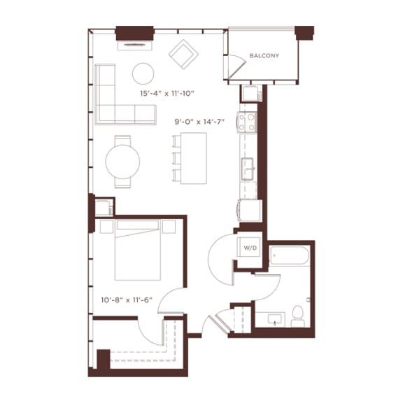 a4 Floorplan a4 Floorplan at North+Vine, Chicago, IL