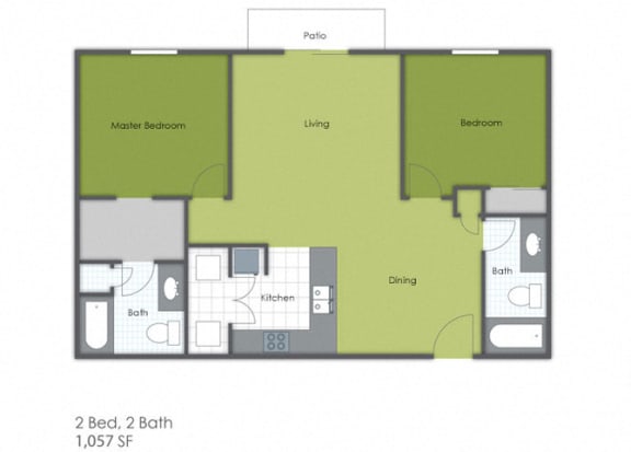 Floor Plan  2 Bedroom 2 Bath C