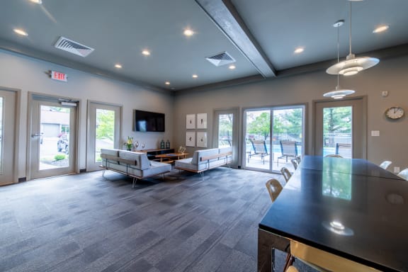 Ample Sitting Space In Clubhouse at Woodbridge Apartments, Louisville, Kentucky