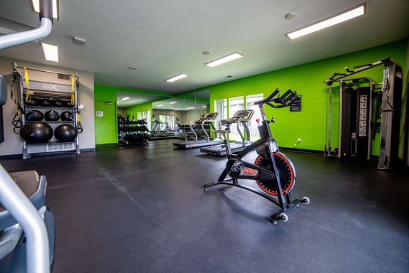 Cardio Machines In Gym at Woodbridge Apartments, Kentucky