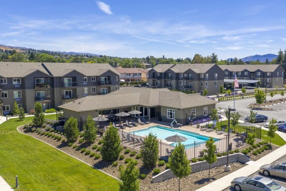 Aerial View Of Pool at Rylee Ann Apartments, Washington