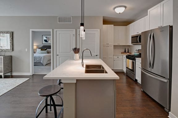 White Quartz Countertops at Marq on Main, Illinois, 60532