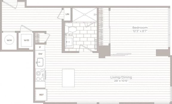 1 bedroom 1 bath J at Artline Apartments, Washington, Washington-DC