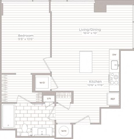 1 bedroom 1 bath I at Artline Apartments, Washington, 20024