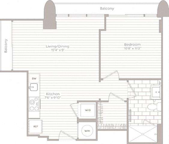 1 bedroom 1 bath C at Artline Apartments, Washington, Washington-DC