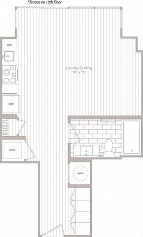 Studio 1 bath E at Artline Apartments, Washington, 20024