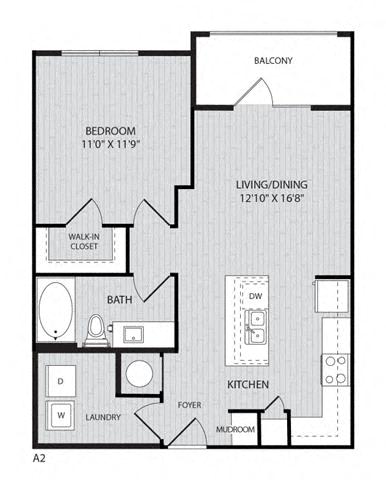 723 Square-Foot A2 FloorPlan at Paxton Cool Springs, Tennessee, 37067