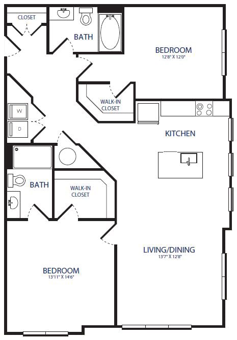 2BR 2BA
