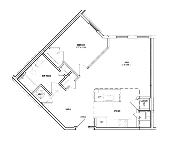 Riverwoods at Tollgate II - 1 Bedroom Floor Plan 1C