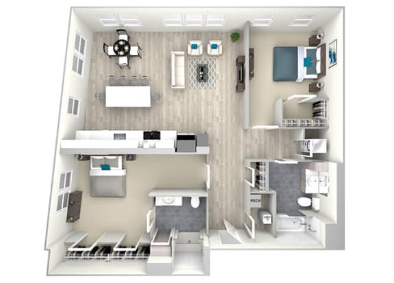 Two Bed Two Bath 1157 Floor Plan at Nightingale, Providence