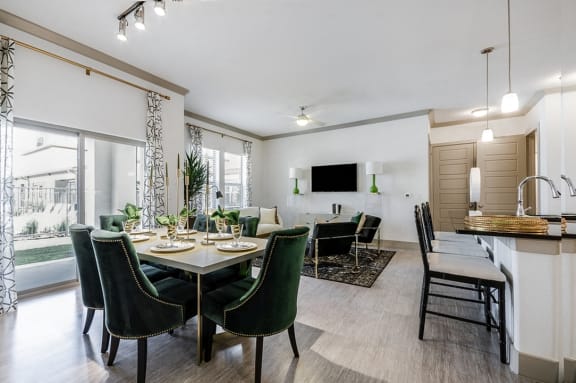 Open Concept Living & Dining Spaces at Towers at Spring Creek, Texas, 75044