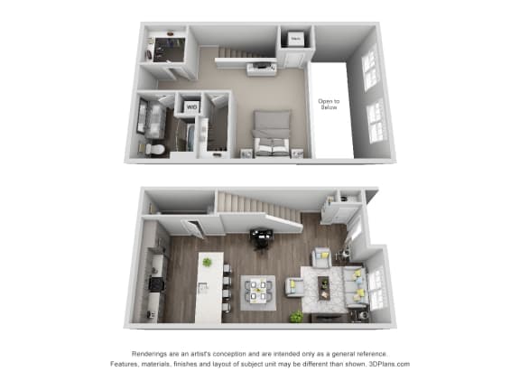 1 Bed 1 Bath Floor Plan at Central Island Square, South Carolina, 29492