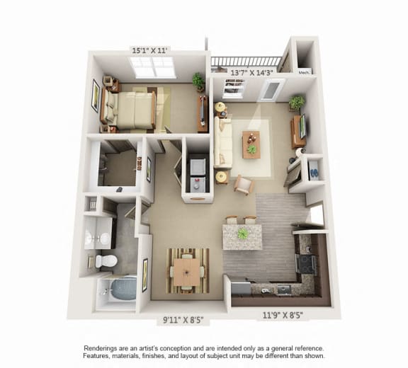 Woodview 1BR 1 BA 992sqft A4 Woodview 1BR 1 BA 992sqft A4