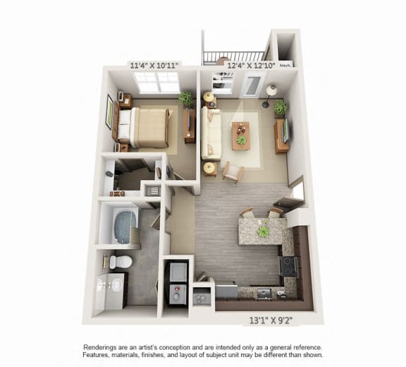Woodview 1BR 1BA 772sqft A1 Woodview 1BR 1BA 772sqft A1