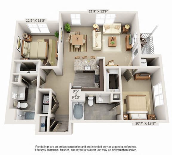 Woodview 2BR 2BA 1182sqft B1 Woodview 2BR 2BA 1182sqft B1