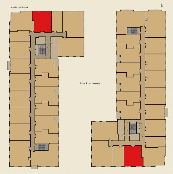 1B Unit Location - 3rd and 4th Floor