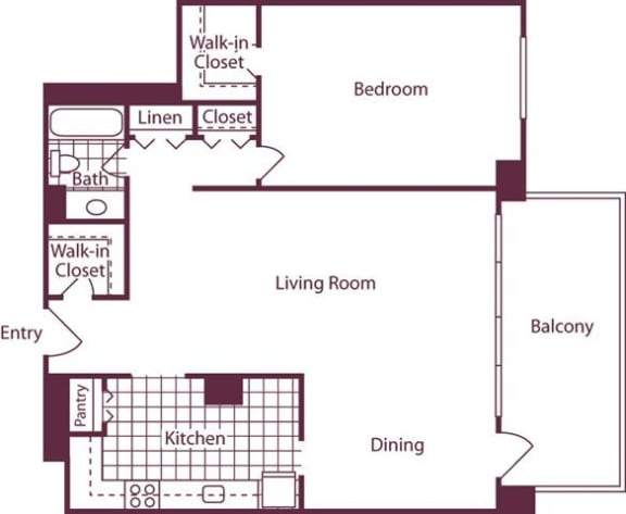 1 Bedroom, 1 Bath 914 SF A5 at Crystal Square, Virginia, 22202