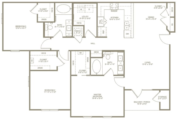 3 bed 2 bath at Annandale Apartment Homes, Murfreesboro